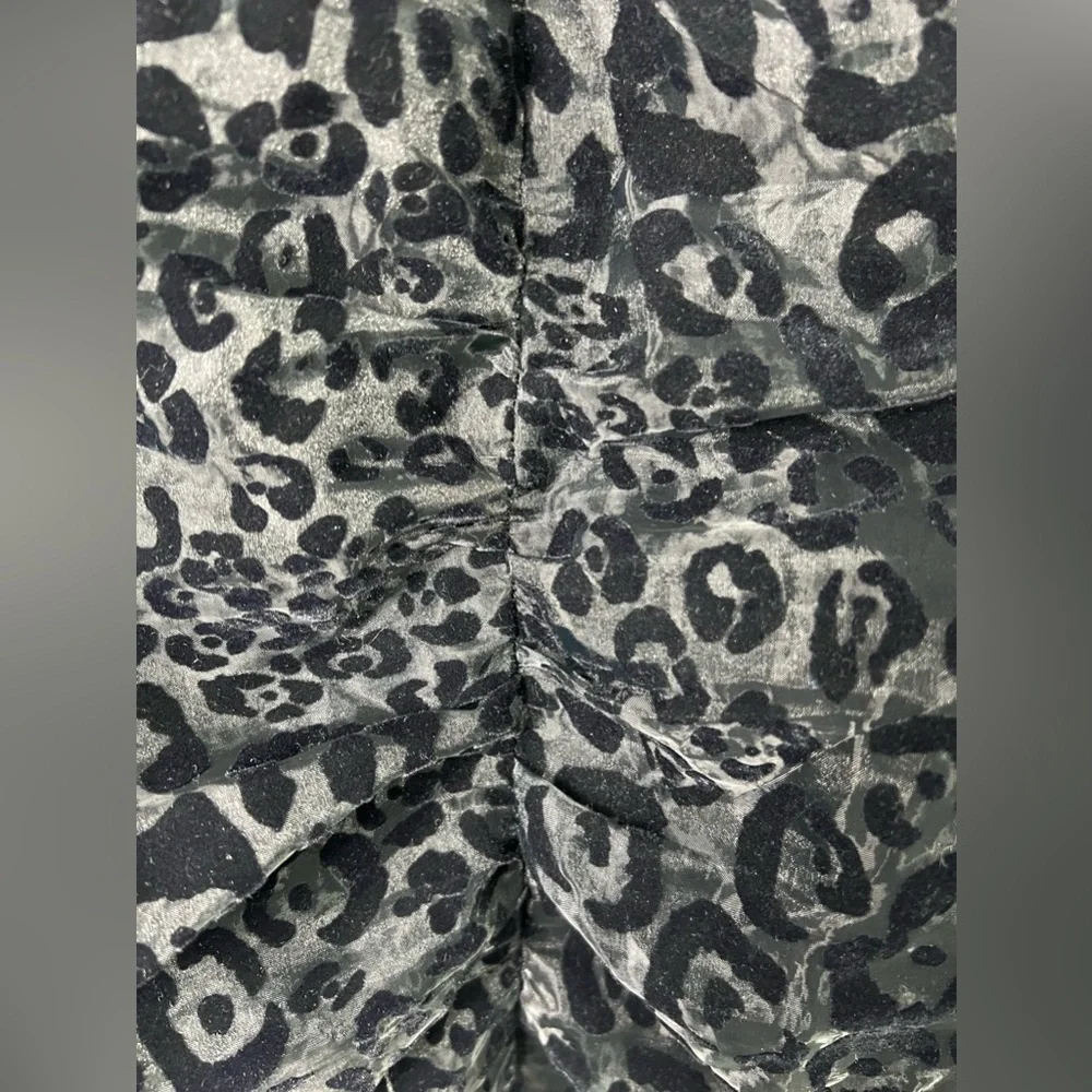 Zara Black Semi-Sheer Animal Print Velvet Party Evening Formal Wedding Top